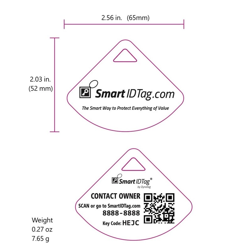 Dynotag® Express Series Solid Metal Web Enabled Smart Bag Tag