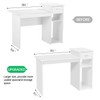 Topeakmart Small White Computer Desk with Drawers and Printer Shelves,