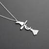 CENWA Stainless Steel Broom Charm Pendant Necklace Witch Broom Broomstick