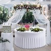WedDecor White Table Cloth Skirt, 5ft x 2.5ft Pleated Round