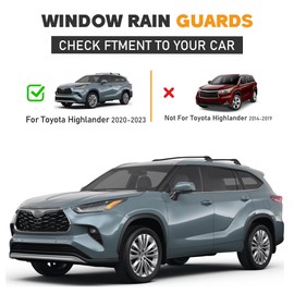 Shatterproof in-Channel Window Rain Guards for Toyota Highlander 2021-2025, Window Deflectors, Window Visors for Car, Vent Deflector, 4pcs