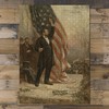 1908 Photo of President Abraham Lincoln, Holding Rope, American Flag,