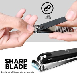 KATX Nail Clippers, 1Pc Heavy Duty Stainless Steel Nail Clippers for Thick Nails and Toenails, Sharp, Durable Professional Nail Clipper for Childs, Men & Women