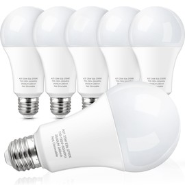 KINDEEP A21 LED Light Bulbs Soft White, 150-200 Watt Equivalent E26 LED Bulbs, 23W Super Bright Light Bulbs, 2500 Lumens, 2700K Soft White for Home Bedroom Living Room, Non-Dim, 6 Pack