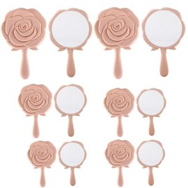 Espejo de Bolsillo de con Diseño de Rosas a Granel, 12 Piezas Espejo Compacto de Princesa, Espejo de Maquillaje Portátil de PVC, Espejo de Mano Rosa para Despedida de Soltera, Recuerdos