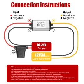 BEYIMEI DC-DC Step Down 24V to 12V Voltage Converter, 3A 36W Power Module Regulator Transformer 12V Buck Converter for Trucks/Solar Panels/Golf Carts, Input Voltage Range: 15-35V