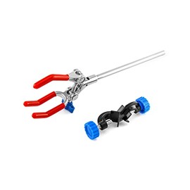 QWORK 1 Pcs 3 Prong Finger Lab Clamp, and 1 Pcs Laboratory Stand Clip