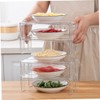 SHOWERORO 2pcs stacking shelf freezer rack Kitchen Storage Rack foldable