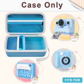 Grapsa Case Compatible with DYLANTO for Anchioo for ESOXOFFORE for YTETCN for WEEFUN for GKTZ for Amzelas Instant Print Camera, Kids Camera Storage Holder Organizer for Accessories (Box Only) - Blue