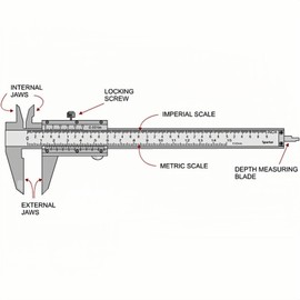 Spurtar Vernier Caliper 150 mm, Calliper Analogue 0.02 mm / 0.001 Inch Accuracy Vernier Caliper Analogue with Locking Screw for Household and Industrial Measurement mm/Inch Double Scale