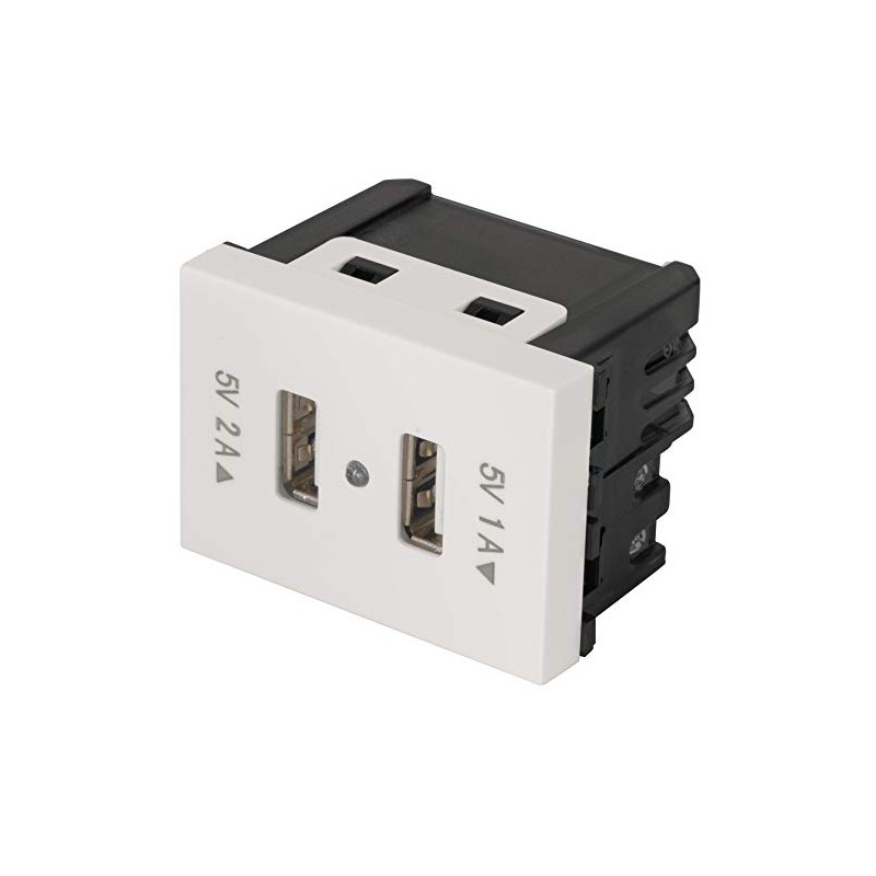 Volteck C2USB-EB, Toma con 2 puertos USB 1.5 módulos línea