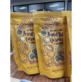 Trader Joe's 2 Packs Trader Joe's Peanut Butter Caramel Coated Popcorn 6 oz Each Pack