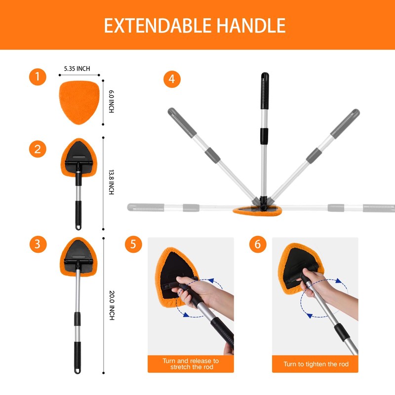 Qydipclin 11pcs Windshield Cleaner Tool, Car Window Cleaning Wash Kit