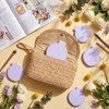 24 Pcs Compact Mirrors Bulk Light Purple, Round Folding Pocket