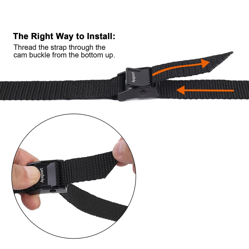 Ayaport Lashing Straps with Buckles Adjustable Cam Buckle Tie Down