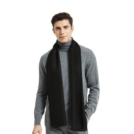 Glen Mila Mens Classic Winter Scarf Cashmere Winter Scarves Long Plain Fashion Formal Soft Scarf for Men