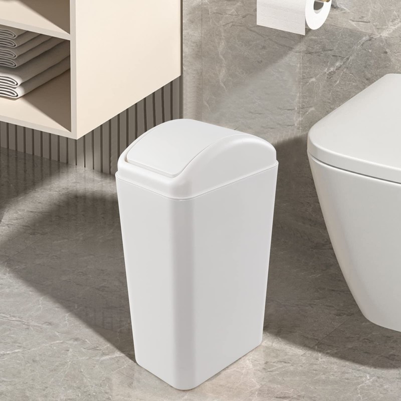 Ucake 14 L Trash Bin with Swing Lid, Plastic Slim