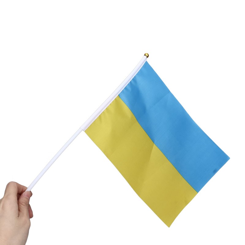 10pcs Ukrainian Flag, 12 x 8 inch Flat and Stick