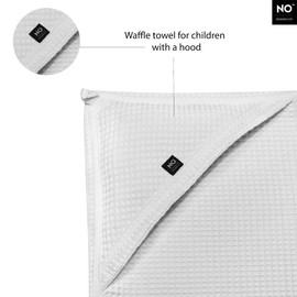 Baby Waffle Towel with Hood – Hooded Towel Baby Bath Towel 100% Cotton Waffle Pattern 75 x 75 cm White Colour