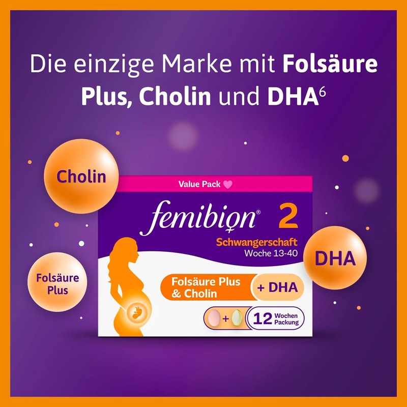 Femibion 2 Pregnancy, Daily Dietary Supplement for SSW 13-40, with