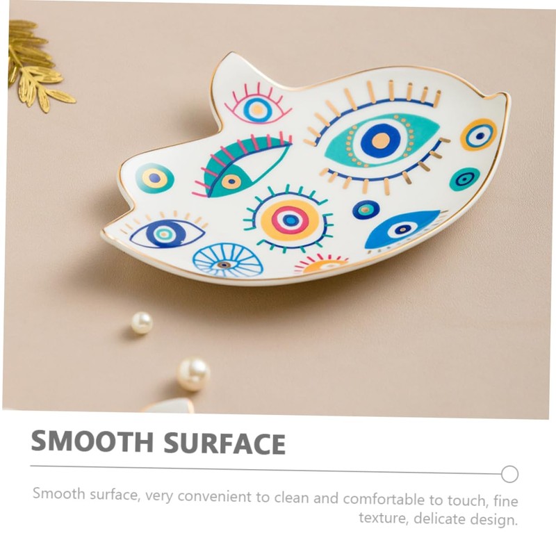 Ipetboom Charming Bird Shaped Ceramic Jewelry Tray Decorative Trinket Dish