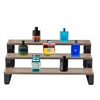 Modern 3-Tier Cologne and Perfume Display Shelf, Gray Wood with