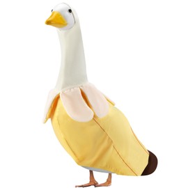 Funny Banana Porch Goose Outfits for 23 Inch Lawn Statue, Fruit Shape Costume for Plastic/Cement Statue, Duck Sculpture Clothes for Yard Patio Cosplay Party Decoration