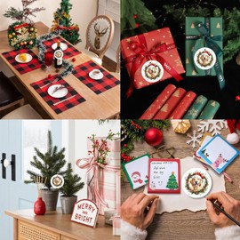 Christmas Ornament 2024,Ideal with a Lovely Golden Retriever Cartoon,Holiday Keepsake Perfect for Home Decor, Xmas Tree Decoration Round Ceramic Ornament 3in with Gift Box