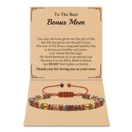 Bonus Mom Gifts Bracelets for Mom Natural Stone Bracelet Adjustable Beaded Bracelets for Women Anniversary Birthday Jewelry Gifts Valentines Day Gifts for Women