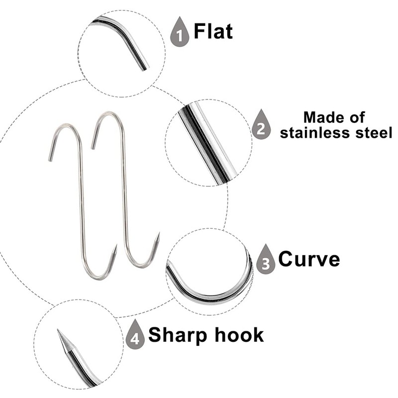 ACONDE S-Hook, S-Shaped Meat Hook, for Hanging Meat Hooks from