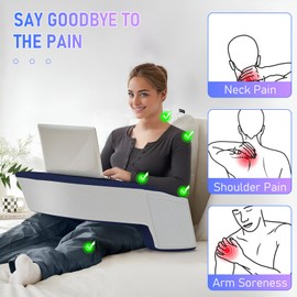 Tadomoe Lap Pillow for Gaming,Multi-Purpose Table Pillow for Reading Gaming Working with Side Pocket & Phone/Tablet Holder,Memory Foam Lap Desk Pillow for Ergnomic Support & Comfort on Sofa