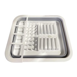 Collapsible Dish Drying Rack – Space-Saving, Durable & Portable, with Sectional Cutlery and Utensil Compartment for Home, Outdoors, and Travel Use