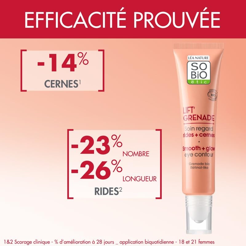 Augencreme lift' grenade mit Bio-Granatapfel und Retinol 15 ml
