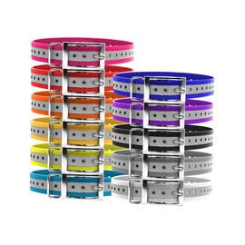 Standard 1" Replacement Dog Collar Straps for Garmin TT10, TT15/TT15X, T5/T5X, and DC50 (Reflective Silver)