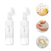 Healeved 2pcs Portable Foaming Bottles Brush Refillable Face Washing Dispenser
