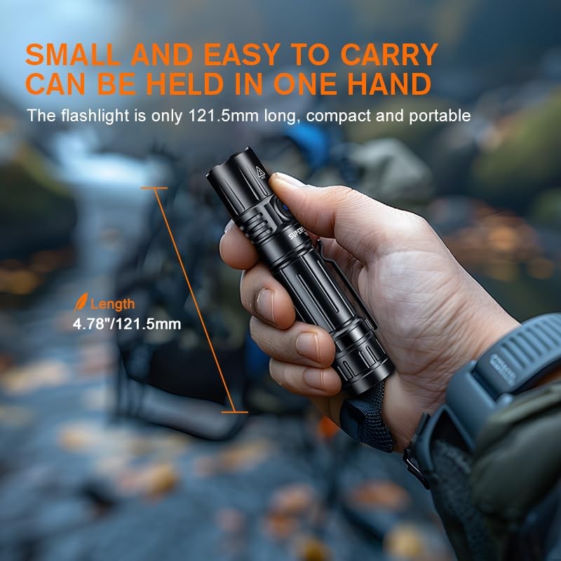 SuperFire Flashlights High Lumens Rechargeable, 1800 Lumens Super Bright Flashlight