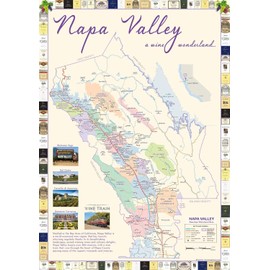 Pictorial Map of Napa Valley - A Wine Wonderland - 16.5 x 23.3 Inches - Paper Laminated