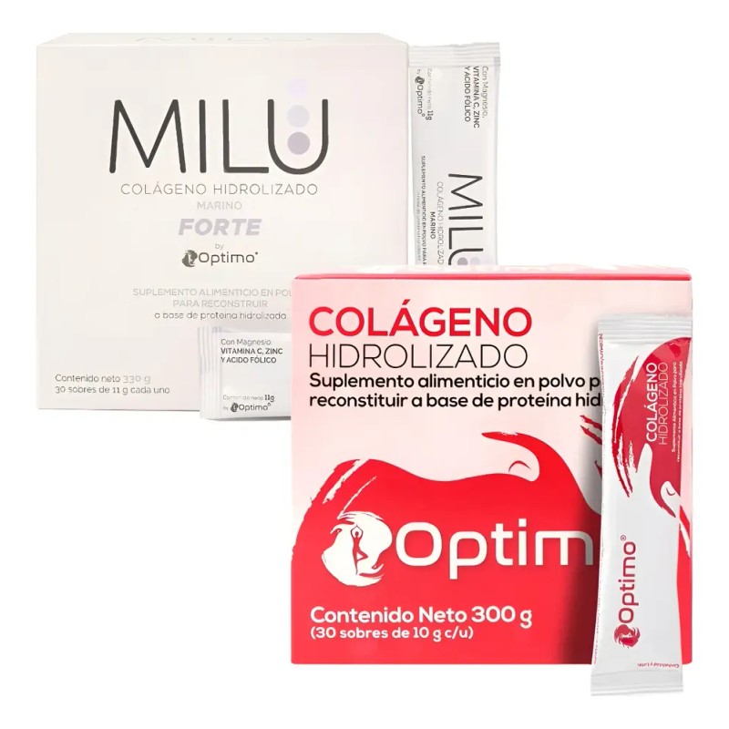 Kit Colágeno Óptimo Sin Sabor + Milu Colágeno Marino Forte
