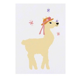 'Lama With A Butterfly On Her Nose' Temporary Tattoo - Water Resistant, Skin-Safe, Non-Toxic Transfer (TO00075871)