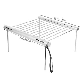 Yosoo Grill Stainless Steel Rack Portable Charcoal Folding Stand BBQ Grill Wit Grilling for Grilled Kettle Charcoal Grills