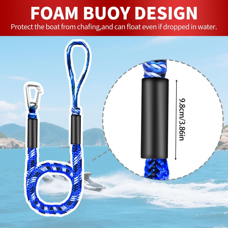 NIUTRIP Bungee Dock Line with Stainless Steel Clip – Boat
