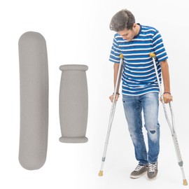Alfombrilla Antideslizante Acolchada Extra Gruesa de 4 Uds., Almohadilla de Repuesto para Muletas de TPU para Axilas, Empuñaduras para Muletas de Aluminio Estándar(Gris)