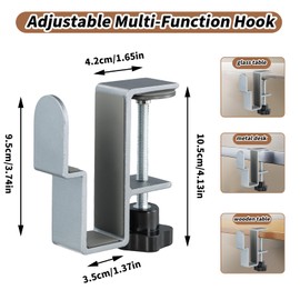 Pack of 2 Adjustable Desk Side Laptop Holder, Laptop Holder Table Sides, Laptop Stand Vertical, Desk Side Storage Laptop Stand for MacBook Pro, Documents, 0-5 cm