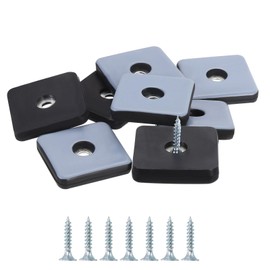 sourcing map Furniture Sliders, 8Pcs 1 4/7" - PTFE Square Chair Leg Floor Protectors, Screw-On Furniture Pads with Screw, Chair Glides for Carpet Hardwood Floors