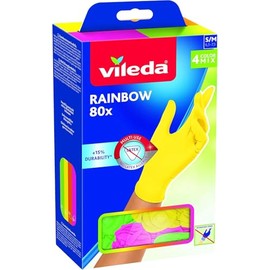 Vileda Rainbow Multi-Purpose Gloves, Nitrile, Multicoloured, S/M (Pack of 80), 80