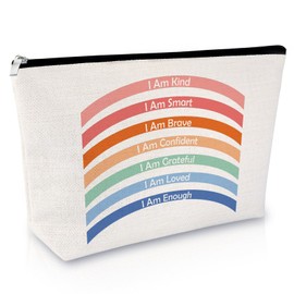 Inspirational Gifts for Women Makeup Bag Friendship Gifts for Women Friends Graduation Birthday Presents for Daughter Niece Christmas Appreciation Presents for Coworker Teacher Mom Zipper Cosmetic Bag