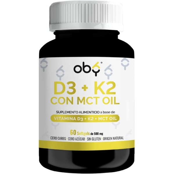OBY Vitamina D3 K2 con MCT Oil | 60 Cápsulas