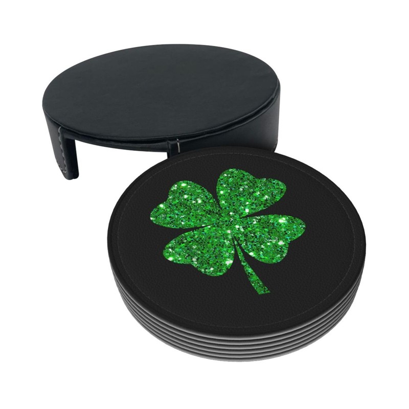 St Patrick's Day Shamrock Coasters Set of 6, Drink Coasters