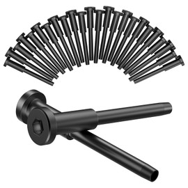 BLIKA 24 Pack 1/8" Black Stainless Steel Invisible Receiver and Swage Stud End for Cable Railing, Deck Stair Threaded End Fitting for Wood & Metal Post, Black Cable Railing Hardware