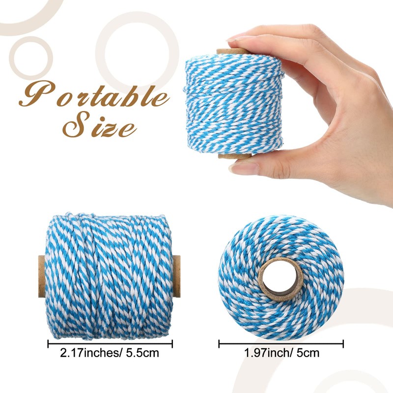 30 Rolls Colourful Bakers Twine for Crafts 2mm Cotton String